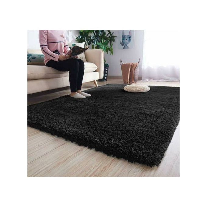 Fluffy Anti-skid Carpets Rugs - Black