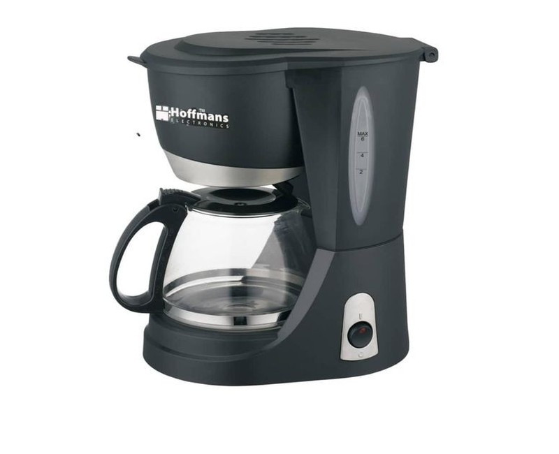 Hoffmans HM-3009, Filter Coffee Machine With Glass Jug 625ml - Black