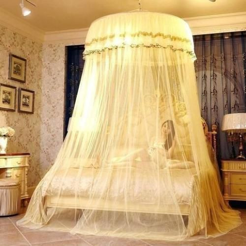 Round Top Hanging Mosquito Net - Cream 5×6