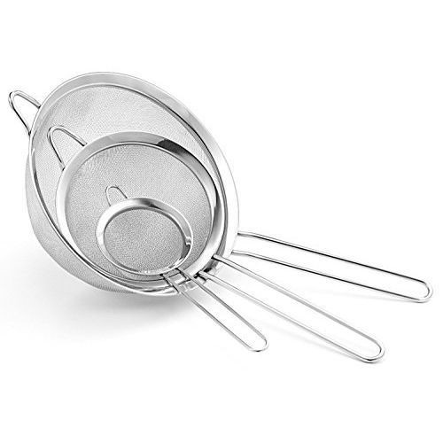 Other 3pcs Big sieves Fine Mesh Food, Juice Strainers - Silver