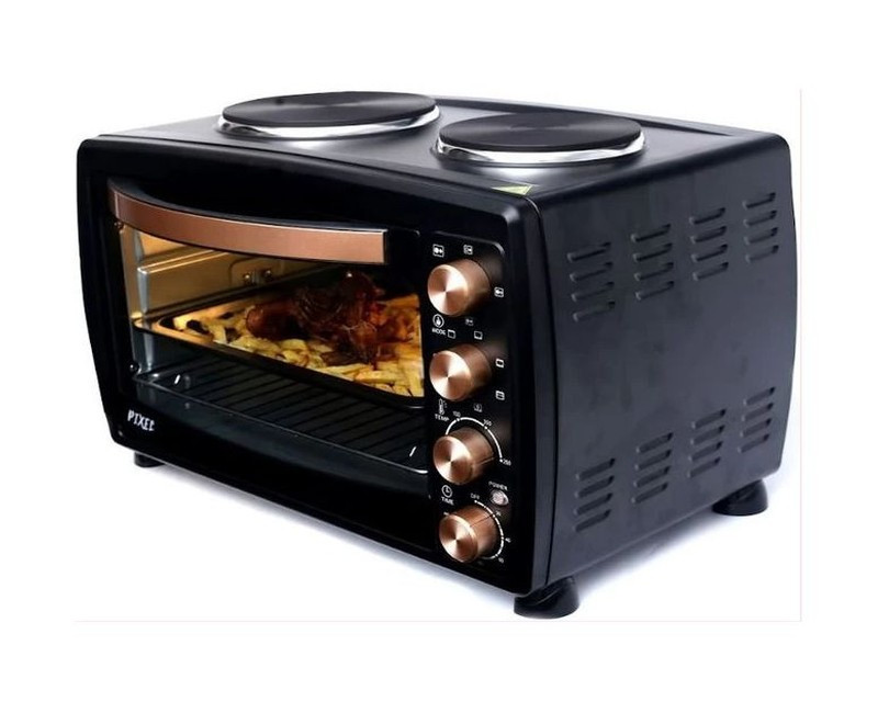 38 Litres Oven With Two Hot Plates Rotisserie – Black
