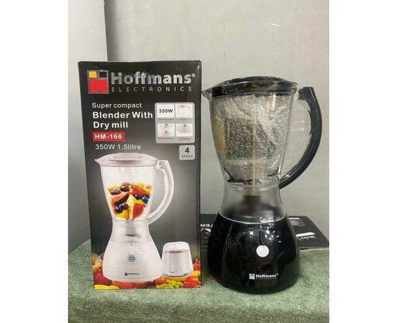 Hoffmans 1.5L Blender With Dry Mill White, Black