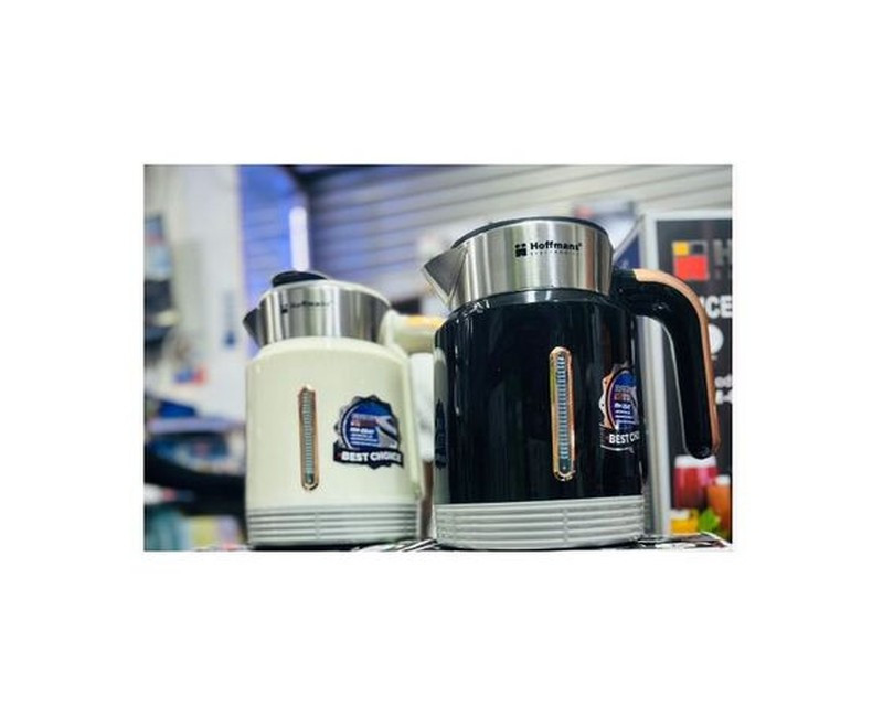 Hoffmans Electric Kettle and Milk Boiler Kettle. Cream, Black