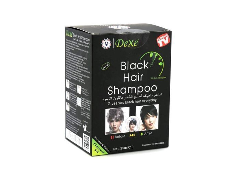 Dexe Box of Black Hair Shampoo Set - 25ml * 10 Pcs