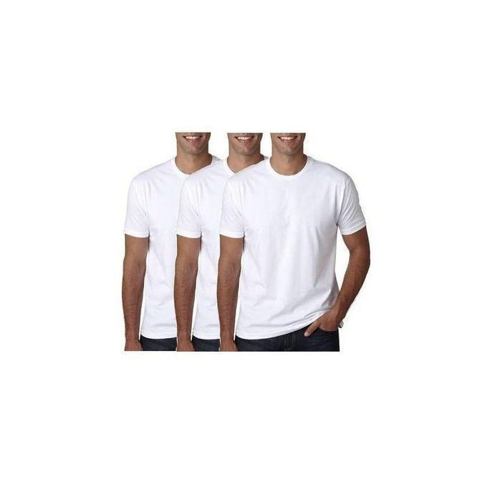 3 Pack Men's Under T-Shirts - White XL
