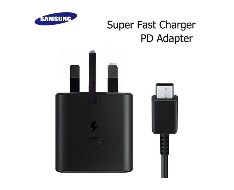 Samsung USB-C 25W PD Adapter Mobile Phone Charger (3 Pin)-Black