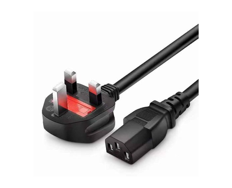 Desktop Power Cable 1.5m 250V 13A Monitor Power Cord 3 Pin UK Main Leads Universal AC Power Cable Replacement for PC Computer Printer LED LCD Smart TVs- Black