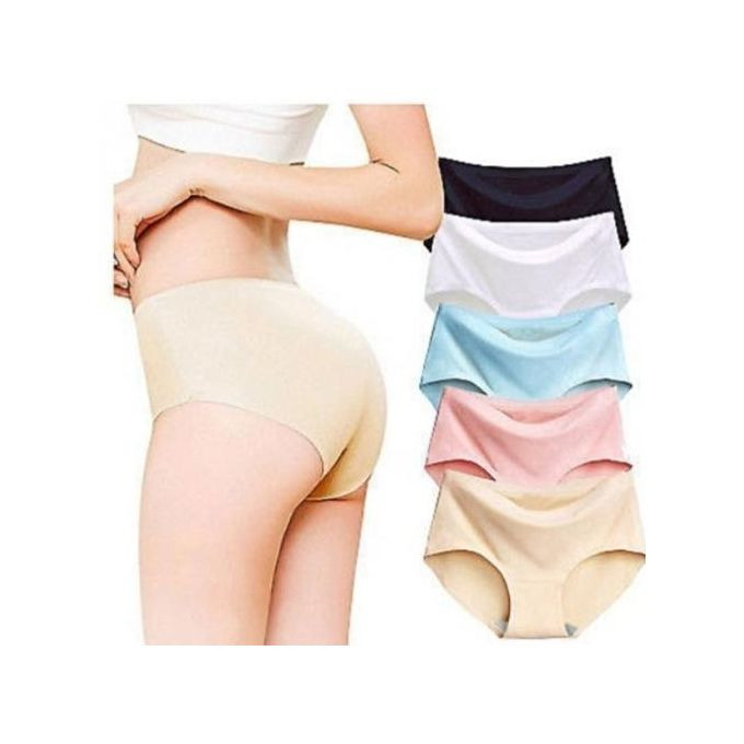 Seamless Ladies Panties Ice Silk, 6 Pieces, Multicolor