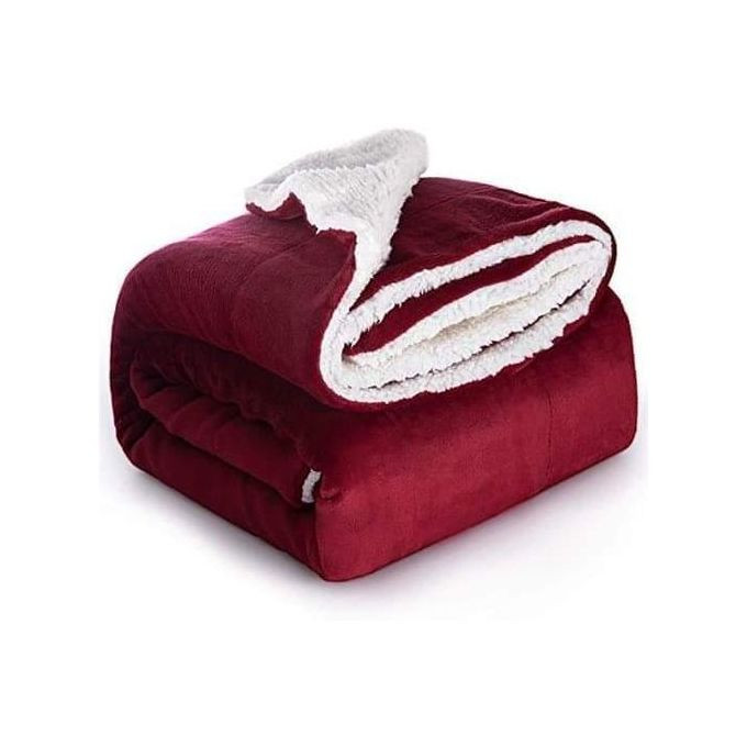 Fluffy Fleece Blanket - Maroon