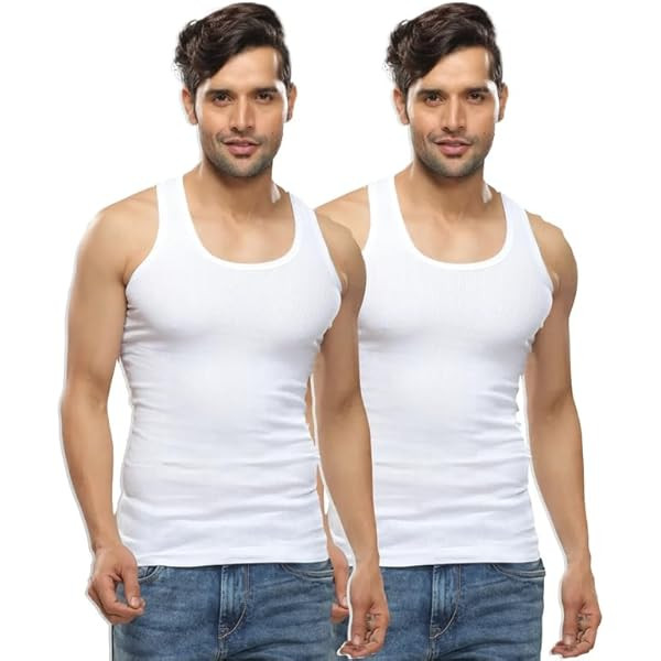 Men's Pure Cotton 3 Pack Vests - White /XL