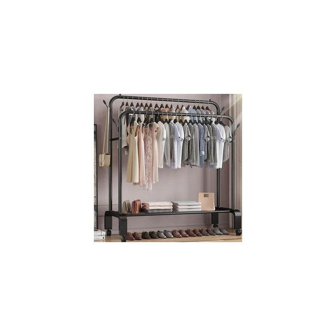 Double Line Carbon Steel Drying And Storage Cloth Rack