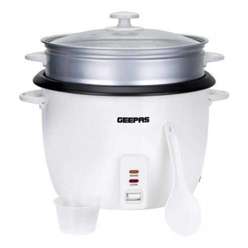 Geepas 3-IN-1 Rice Cooker & Steamer with Keep Warm 2.8Litres -White