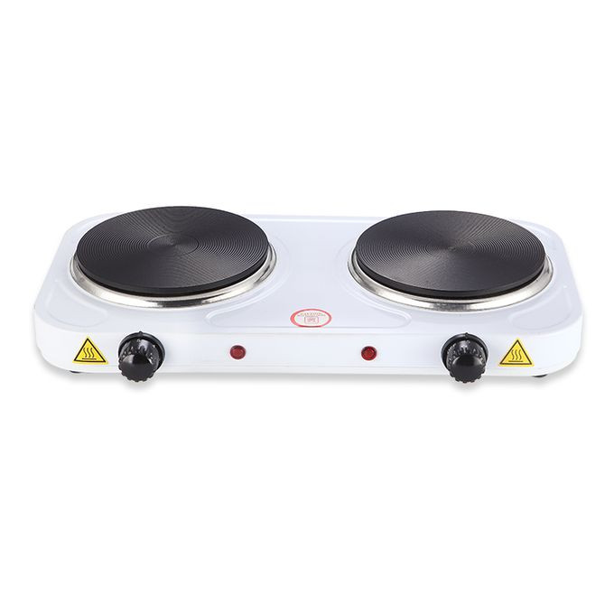 Double Solid Electric Hotplate Cooker - Black, White