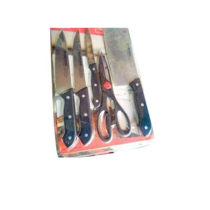 Pack Of 3 Kitchen knives with Chopping Board - Multicolor