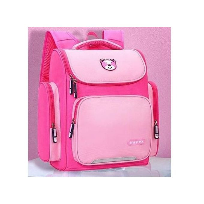 Children Waterproof School Backpack Bag- Pink /L