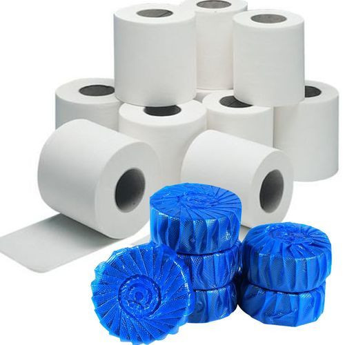 Toilet Paper 10 Roll And Toilet Bowl Cleaner Pack 6-White
