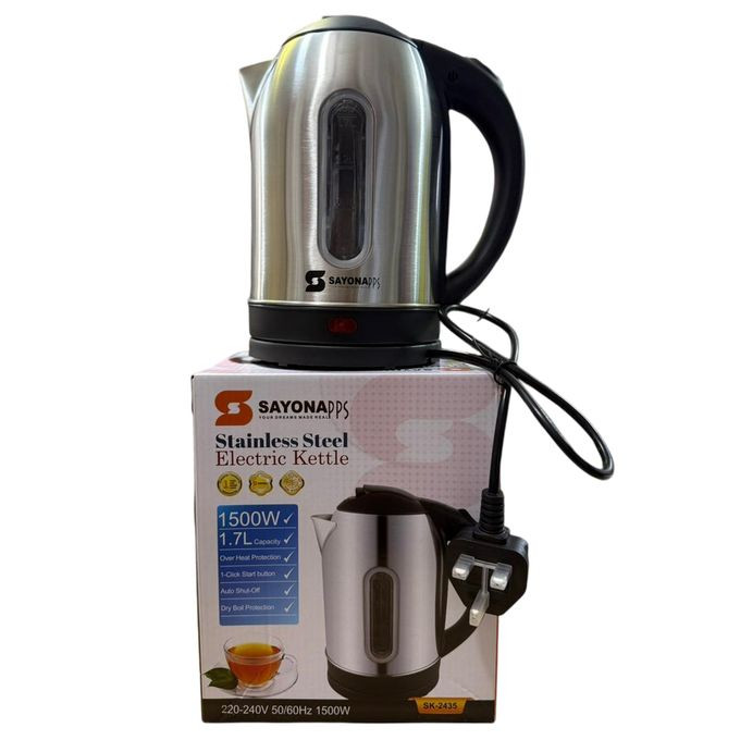 Sayona 1.7L / 1.7 Litres Stailnless Steel Electric Kettle, SK-2435 - Silver