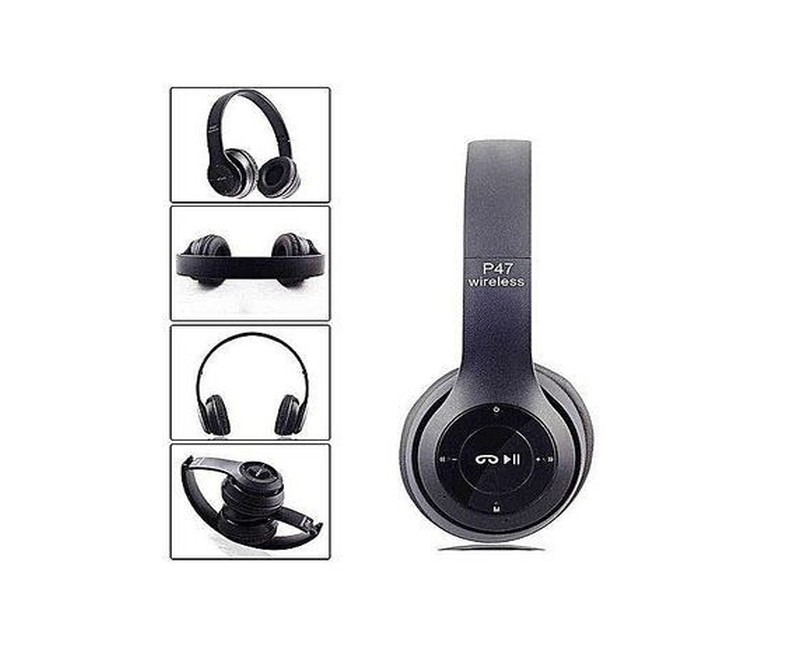P47 Bluetooth Wireless Earphone Hands Free Music Headsets - Black