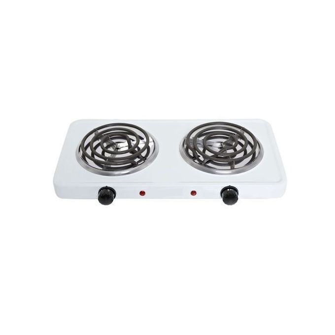 Double Electric Hot Plate - White