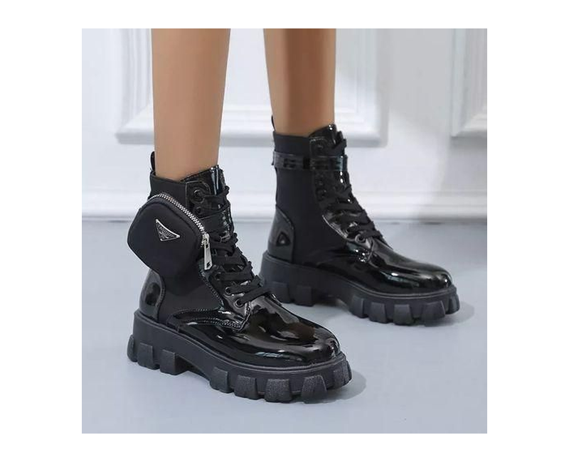 Women's Casual Comfortable High Heel Boot - Black