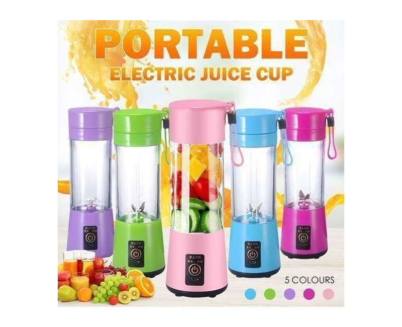 Portable Rechargable Usb Mini Blender Juicer 380ml -Multicolor