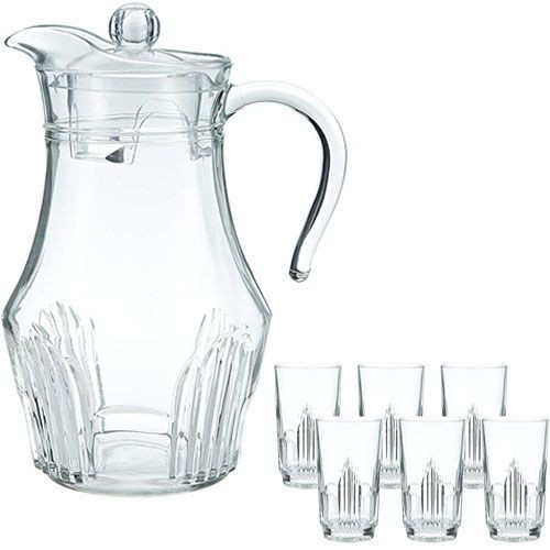 7 Pieces Water Set Quality Drinking Glasses -Transparent