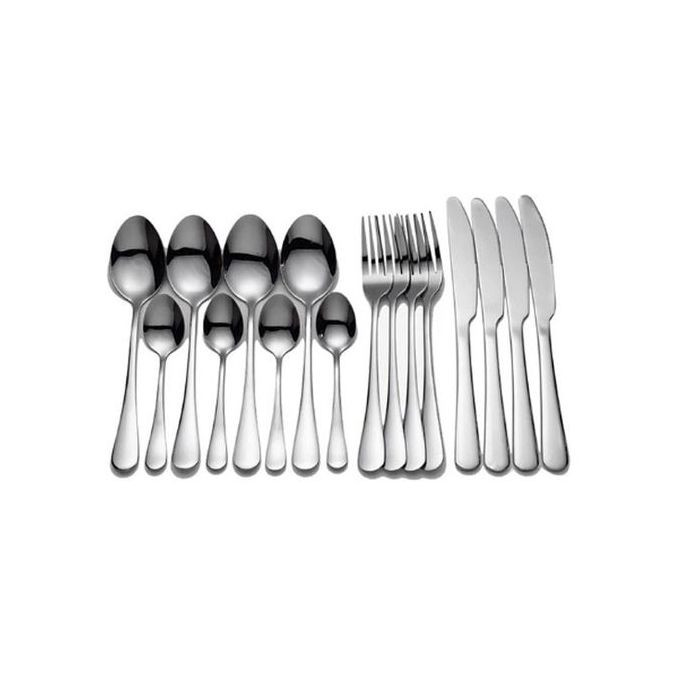 24pcs Stainless Steel Cutlery Set with Stand - Silver
