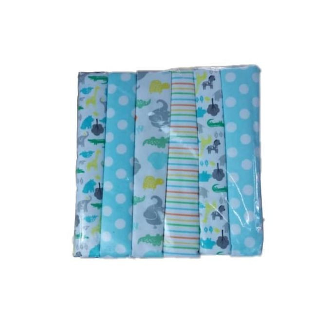 Cotton 6pc Baby Receiving, Swaddling Sheets-Multicolor