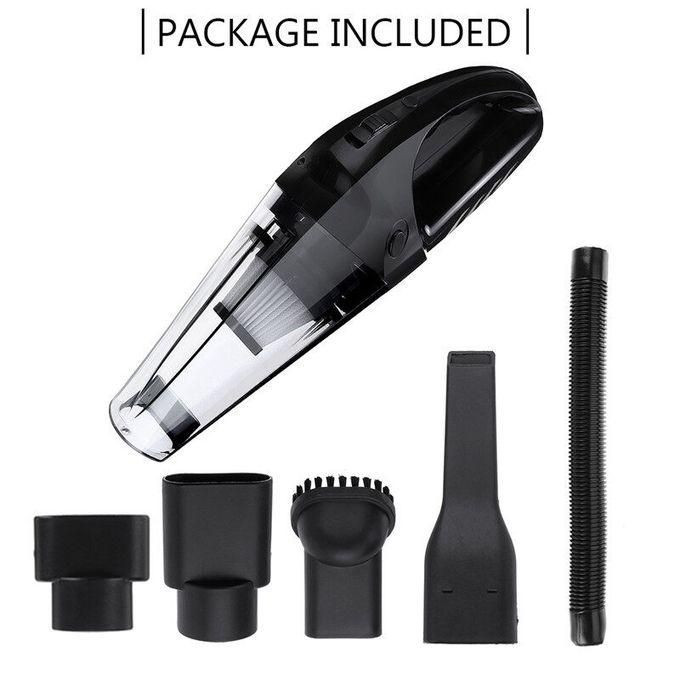 Rechargeable Washable Portable Handheld Vacuum Cleaner Cordless Buster DC12V For Car Kitchen Office Home Pet Hair Dust Cleaning - Black