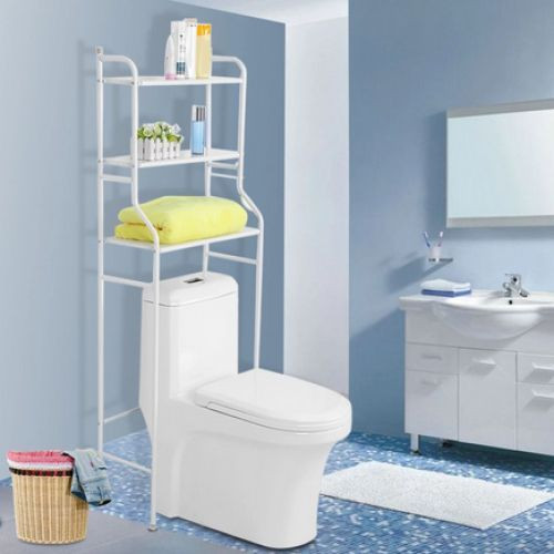 Bathroom Over Toilet Storage Rack Organizer-White