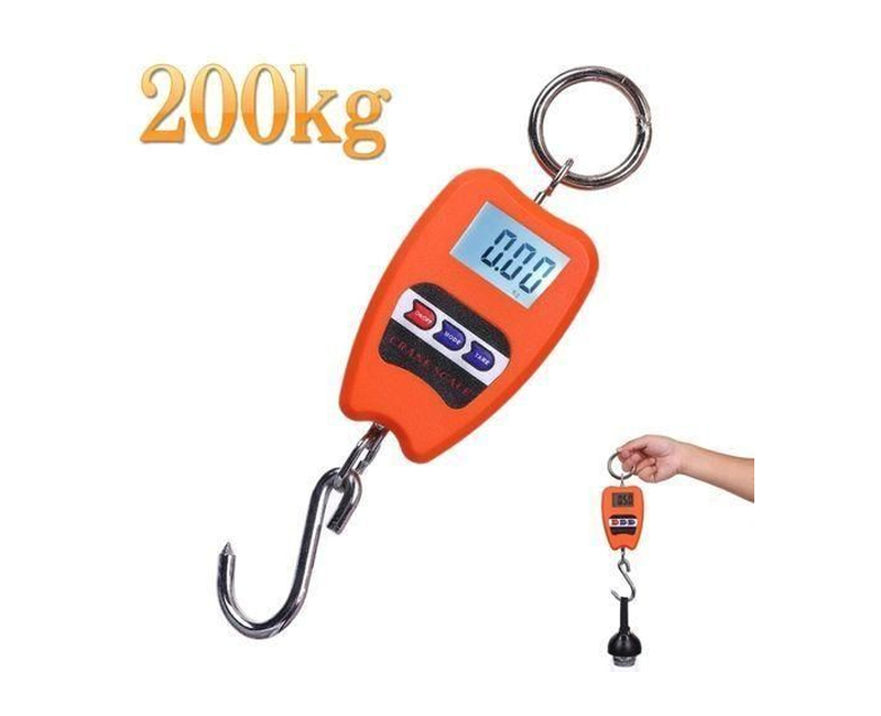 Hanging 200kg Crane Weighing Scale With Clear Digital Screen - Orange