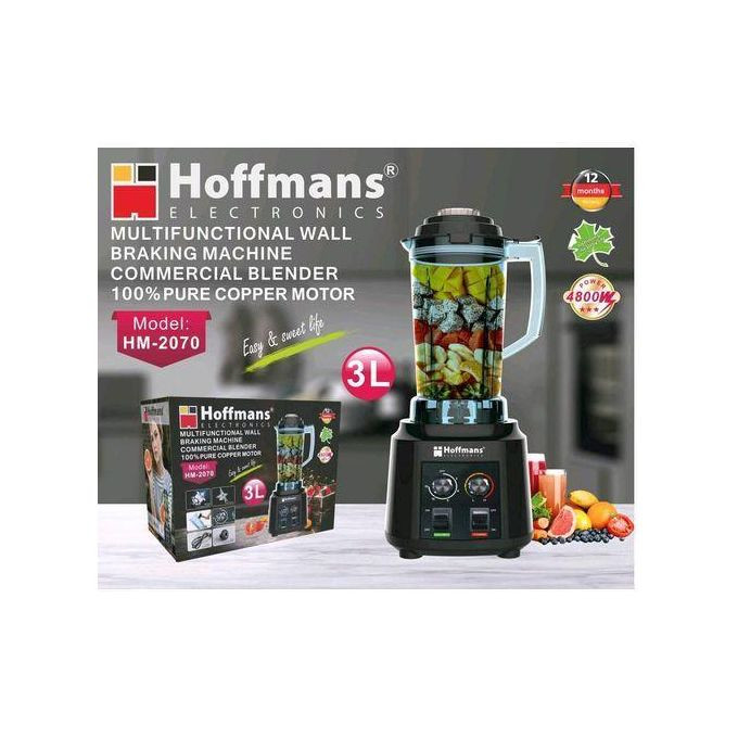 Hoffmans Original HM-2070 - 3L Professional Multifunctional Wall Braking Machine Commercial Blender - Black