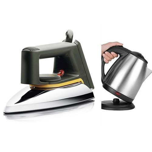 Bundle Of Flat Iron With 2litres Kettle - Silver