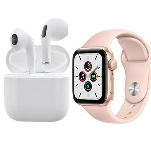 Wireless Earbuds And Smartwatch -White/Pink
