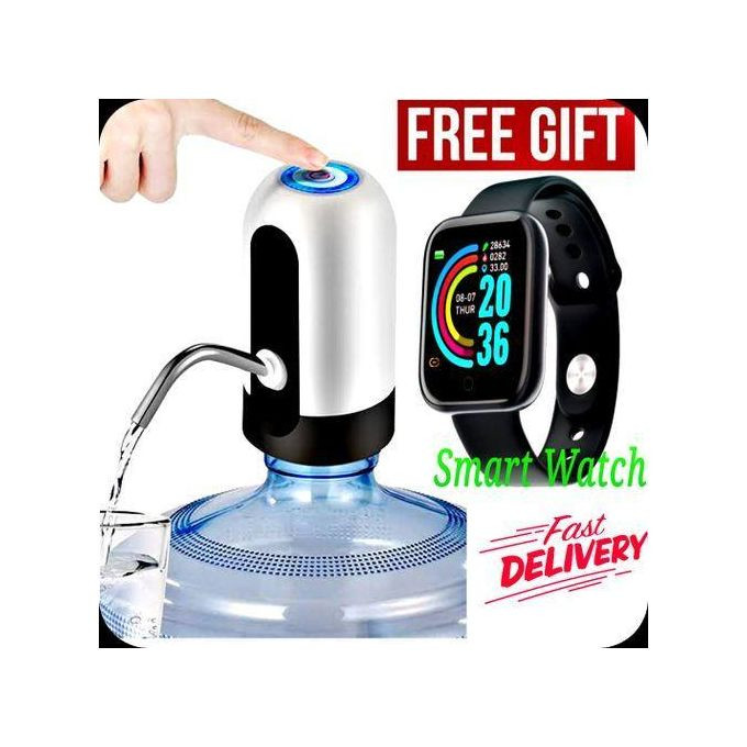 Electric Automatic Hand Pump Water Dispenser +GIFT Bluetooth Wrist SmartWatch
