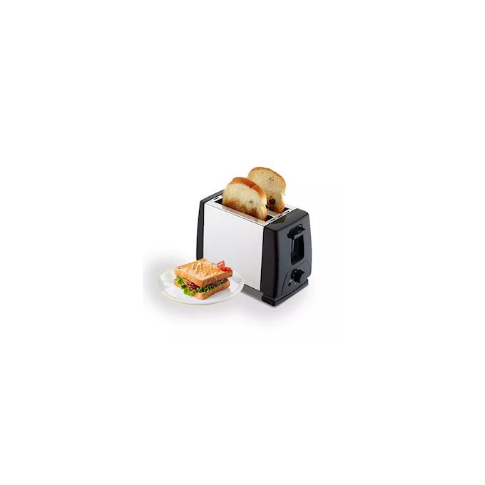 Hoffmans 2 Slice Electric Bread Toaster - Silver, Black