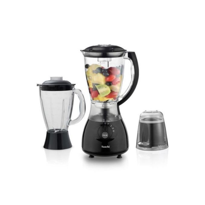 Saachi 2 Jars Blender + Grinder, Auto -1.5 litres NL-BL-4361- Black