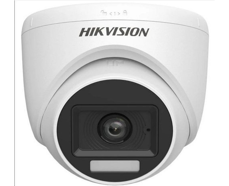 Hikvision 2MP Smart Hybrid Light Audio Fixed Turret Camera DS-2CE76DF0T-LPFS/ECO- White