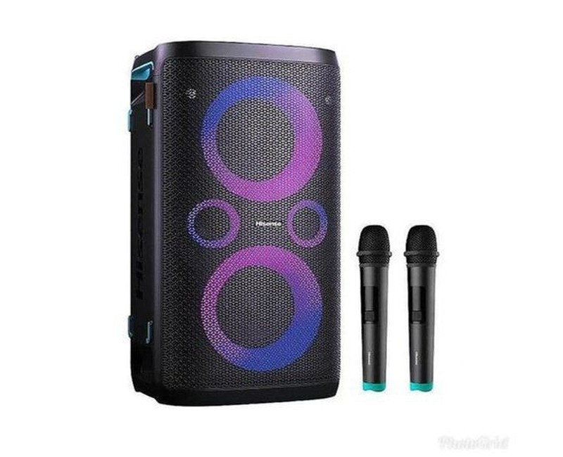 Party Speaker With 2 Microphones 5 Dj Effects Karaoke Mode 5 Dj Effects And 15 Hours of Play Time-Black