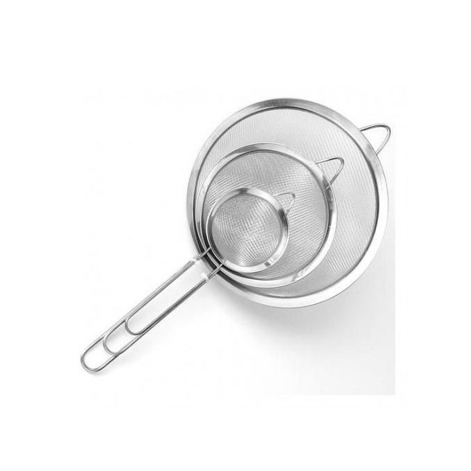 Set Of 3 Sievers Stainless Steel Small - Silver