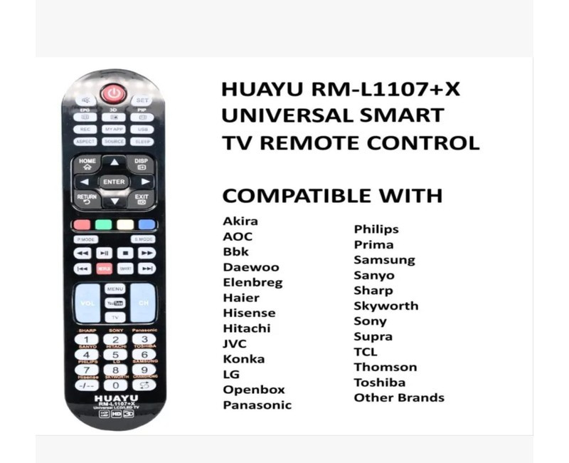 Universal Smart TV Remote Control with Home, My Apps, Netflix and YouTube Buttons - Black