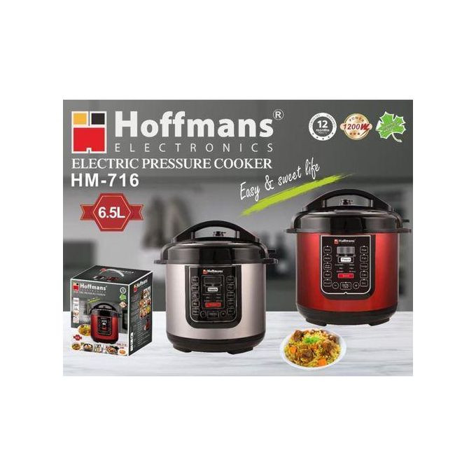 6.5L Multi-Functional Electric Pressure Cooker- Silver, Red
