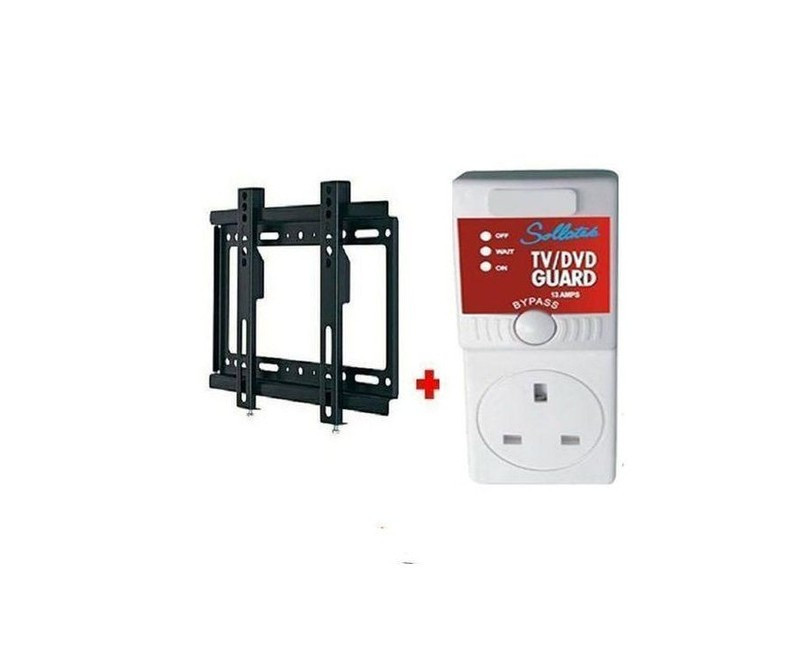 Sollatek Wall Mount For 26''-63/65" LED LCD Plasma TV Plus TV Guard - Multicolor