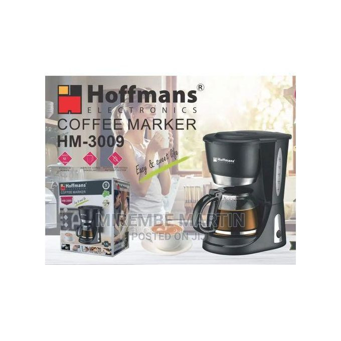 Hoffmans 1.5 Litres Coffee Maker - Black