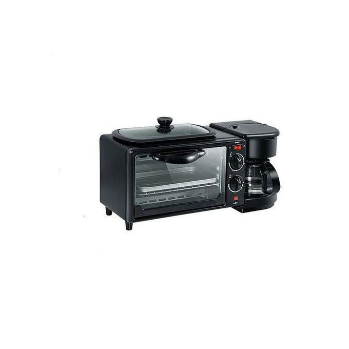 Home Breakfast Machine Maker Coffee Frying Pan Bread -Black