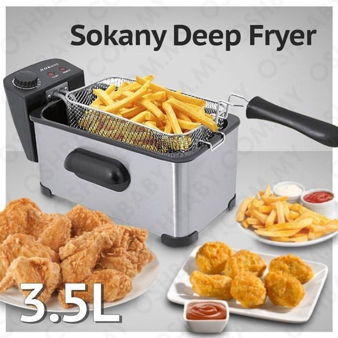 Sokany 3.5L Electric Single Deep Fryer - Silver