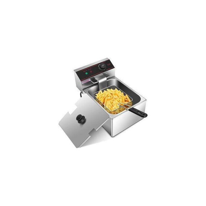 Original 6 Litres Commercial Heavy Duty Single Deep Fryer Stainless Steel - Silver