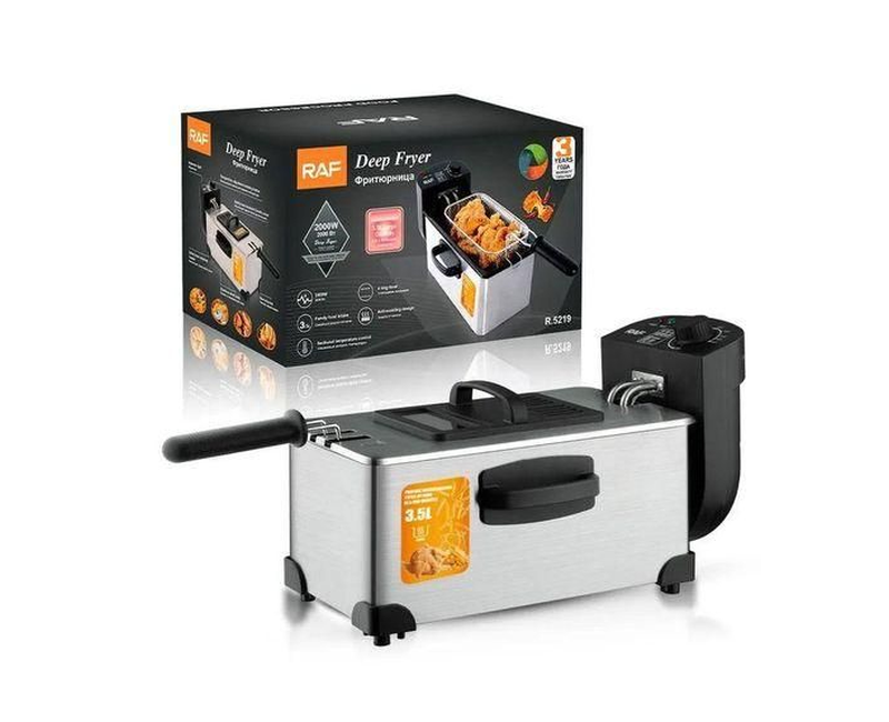 RAF 3.5L Electric Deep Fryer-Stainless Steel Silver