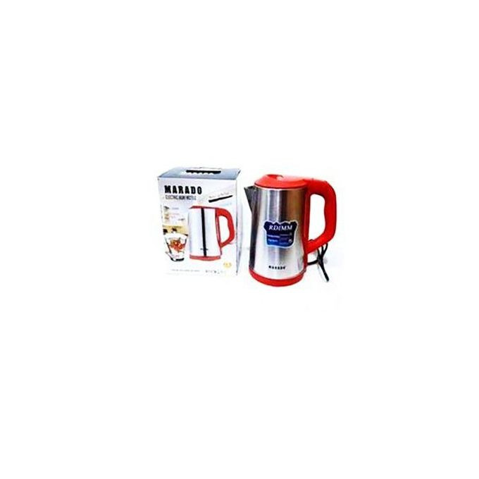 Marado Luxury 1500W 3L Large Stainless Electric Heat Kettle Percolator -White Red