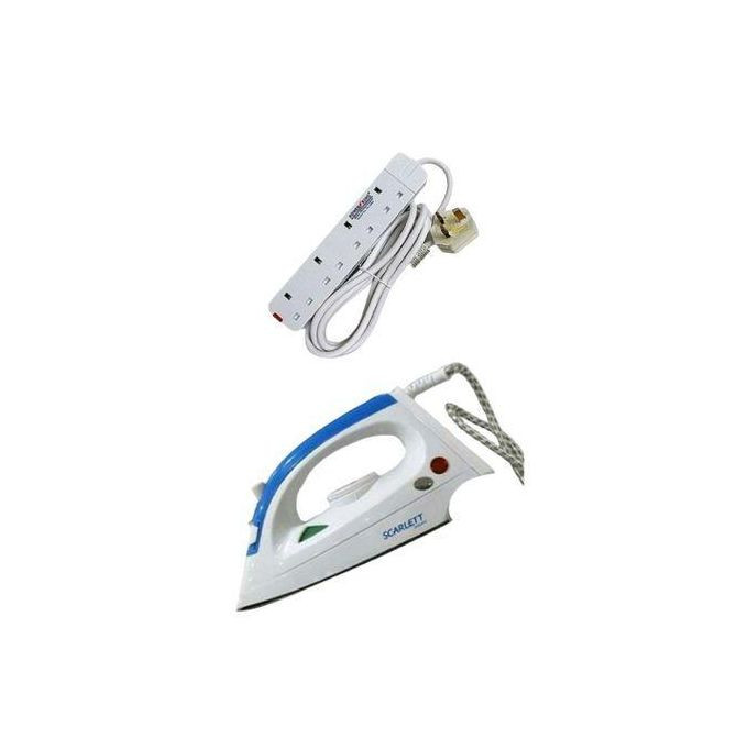 Scarlett Flat Iron & Power King Extension Cable - Silver , White